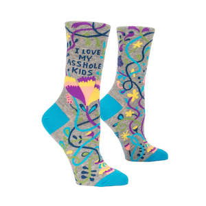 Fashion Accessories: I Love My Asshole Kids Women's Crew Socks
