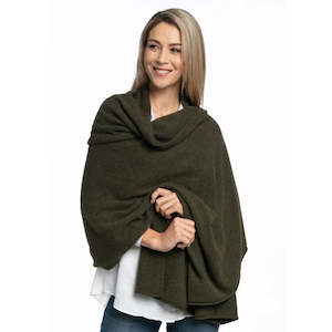 Merino Wool: Possum Merino Travel Wrap, Fern