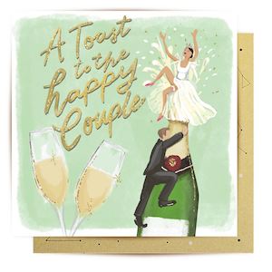 Greeting Cards: Champagne Happy Wedding - Greeting Card