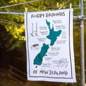 Tea Towel Rugby Grounds of New Zealand