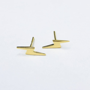 Gold Plated Lightning Bolt Studs s/s