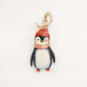 Vintage Tin Penguin Christmas Decoration