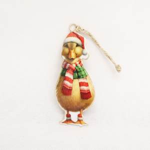 Vintage Tin Duckling Christmas Decoration