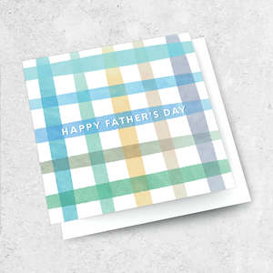 No 1 Dad: Happy Father's Day Gingham - Greeting Card