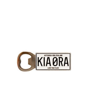 Booze Bbqs: Number Plate Bottle Opener/Magnet, Kia Ora