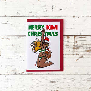 Merry Kiwi Beach Christmas - Greeting Card