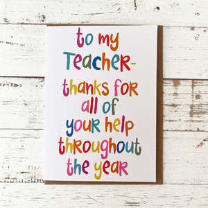 Books Stationery All: To My Teacher - Greeting Card