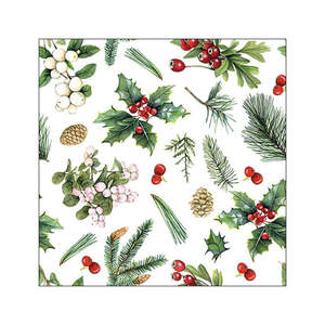 Lunch Paper Napkin Winter Greenery