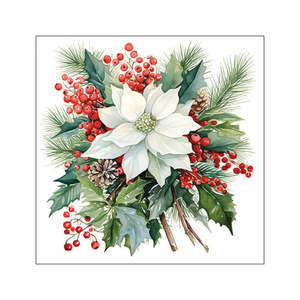 Christmas: Lunch Paper Napkin Poinsettia Bouquet