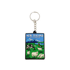 Silicone New Zealand Farmland Keyring