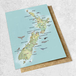 All: Aotearoa Map Luxe - Greeting Card