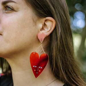 Big Heart Drops Earrings