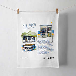 Aotearoa: NZ Book The Bach Tea Towel