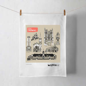 Wellington Book Landmarks Tea Towel