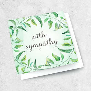 Leafy With Sympathy - Greeting Card