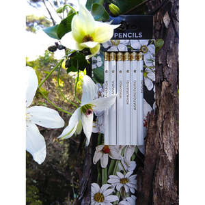 White New Zealand Flowers Pencil Set