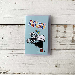 Welly Birthday Girl - Mini Greeting Card