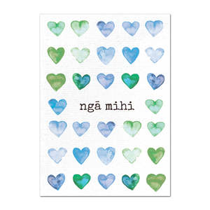Watercolour Hearts Luxe - Greeting Card
