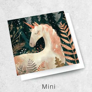Books Stationery All: Unicorn Night Mini - Greeting Card