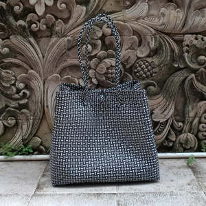 Grid Noir Turtle Tote Bag
