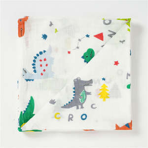 Bamboo & Cotton Muslin Wrap, Chompzilla