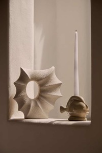 Stoneware fish candle holder