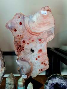 Pink Amethyst: Pink Amethyst Slab on Stand