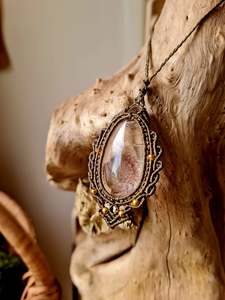 Crystal Jewelry: Garden Quartz Wrapped in Khaki