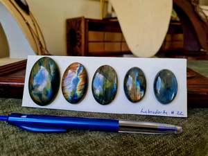 Waxed Polyester Cords 260mtr: Labradorite Cabochon Card #22