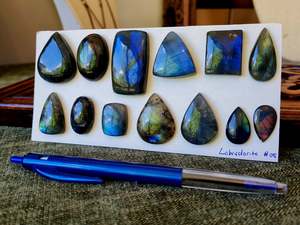 Waxed Polyester Cords 260mtr: Labradorite Cabochon Card #08