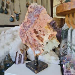 Pink Amethyst: Pink Amethyst Slab on Stand 1.56kg