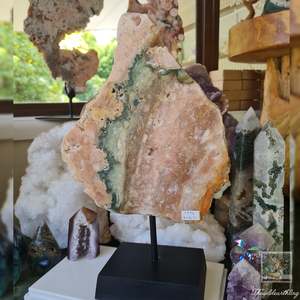 Pink & Green Amethyst Slab on Stand 1.2kg
