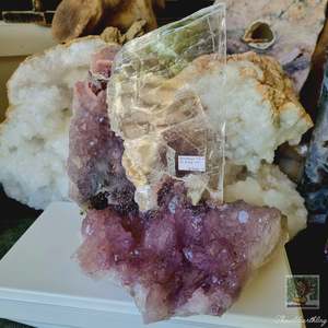 Amethyst Flower with Mounted Selenite Slab 1.8kg