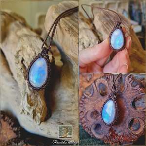 Crystal Jewelry: MoonStone Wrapped in Dark Mocca