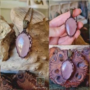Rose Quartz Wrapped in Dark Mocca