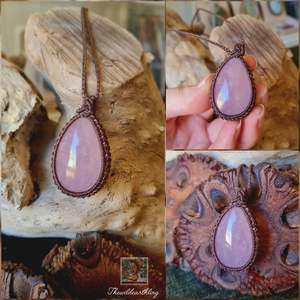 Rose Quartz Wrapped in Dark Mocca