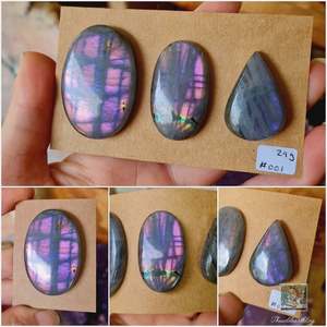 Purple Labradorite Cabochon Card #001