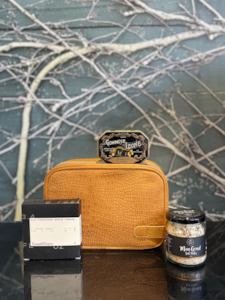 Gifts: Men's Tan Travel Pouch Gift Bundle