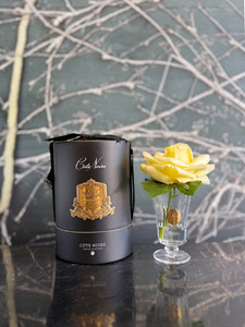 Birthday Gifts: Côte Noire - Charente Rose Yellow in Black Hat Box