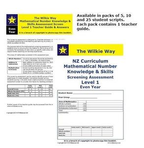 Screen 1 (Y1&2) Assessment 5 Pack (Odd)