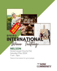Wine Tasting at NELSON Saturday 9th Nov 2024