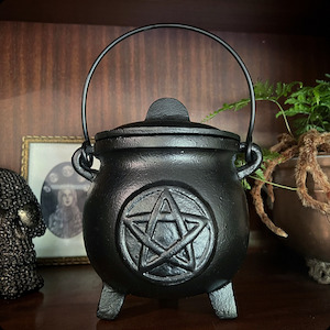 Products: XXLarge Cast Iron Cauldron with Pentacle The Witchery NZ