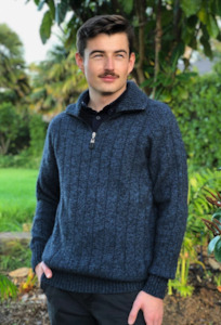 Products: 9808 MEN'S 1/4 ZIP COLLARED RIB JUMPER - The Woolshed