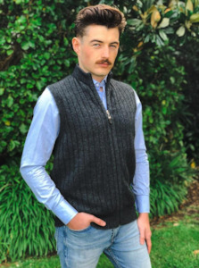 9823 Men's Rib Zip Vest  - The Woolshed