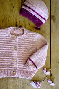 Frontpage: Lisa F Baby Cakes Riven Cardi and Hat