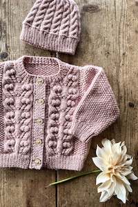 Frontpage: Lisa F Baby Cakes - BC117 - Dahlia Cardi and Hat Pattern