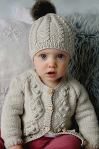 Baby Patterns: Baby Cakes - BC98 - Riley Cardi and Beanie Pattern
