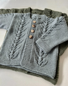 Shopify: Pattern Abby Cardigan and Hat 8 Ply Babies