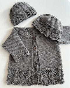 Shopify: Pattern Amelie Cardigan & Hats 4 Ply Babies