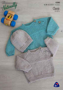 Patterns: Raglan Sweater & Hat - Naturally K383 Pattern